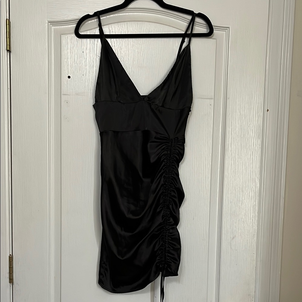 Nastygal Black Satin Dress - US size 6